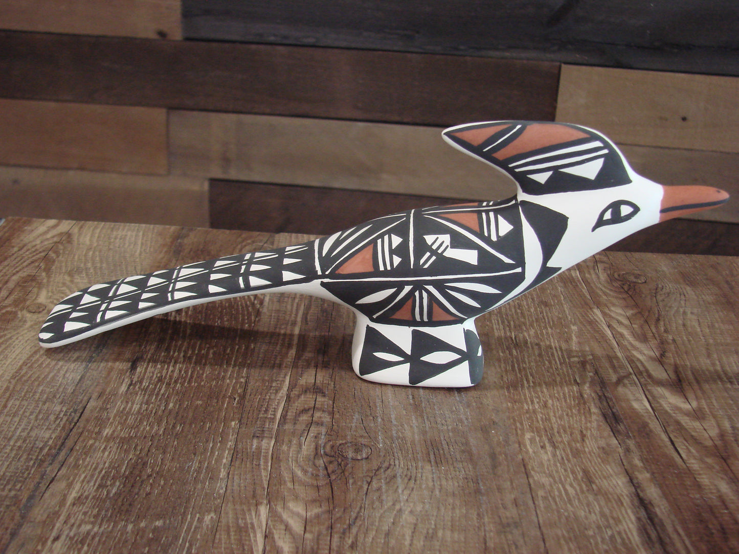 Native American Hand Painted Acoma Road Runner Pottery by Concho