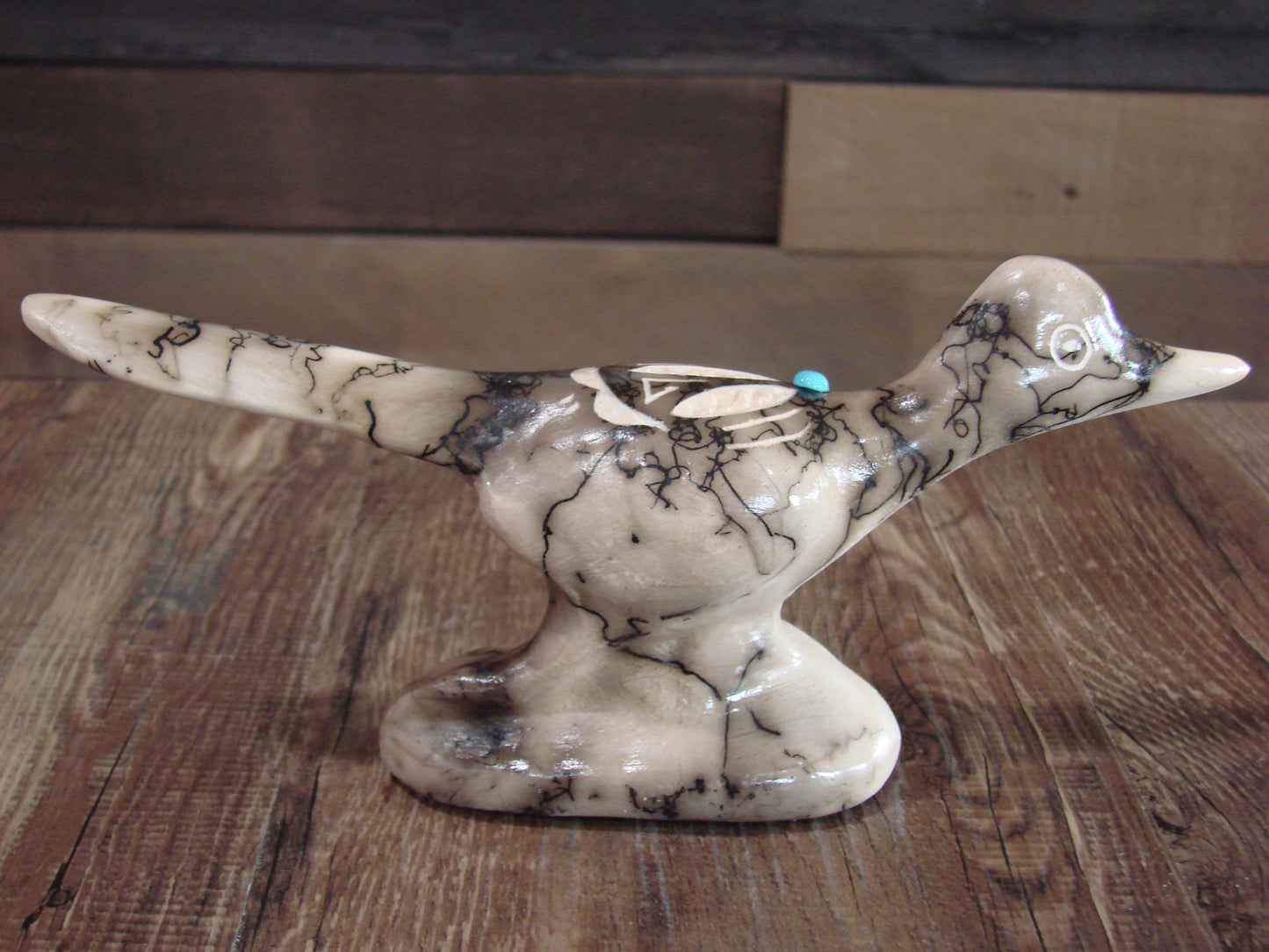 Native American Pottery Horse Hair Road Runner Sculpture by Vail