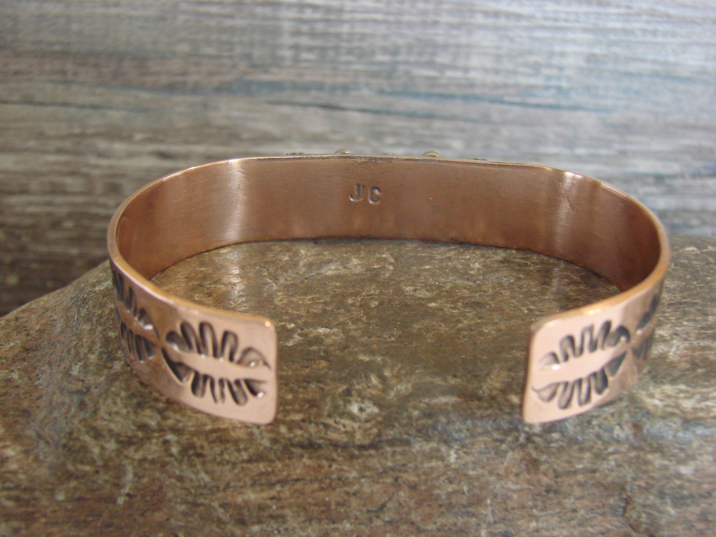 Native American Copper & Onyx Bracelet by Cleveland