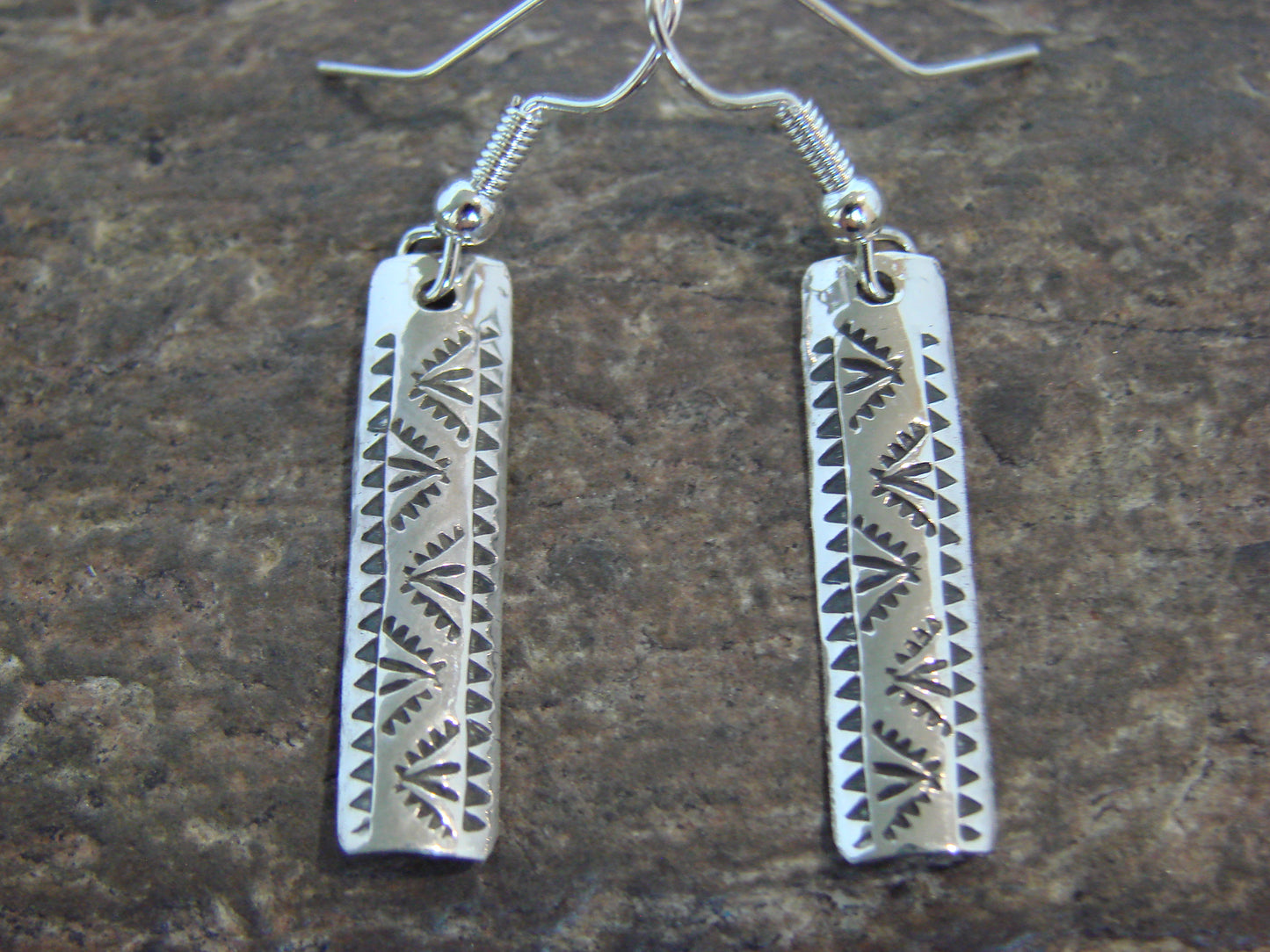 Native American Sterling Silver Dangle Earrings by Tahe