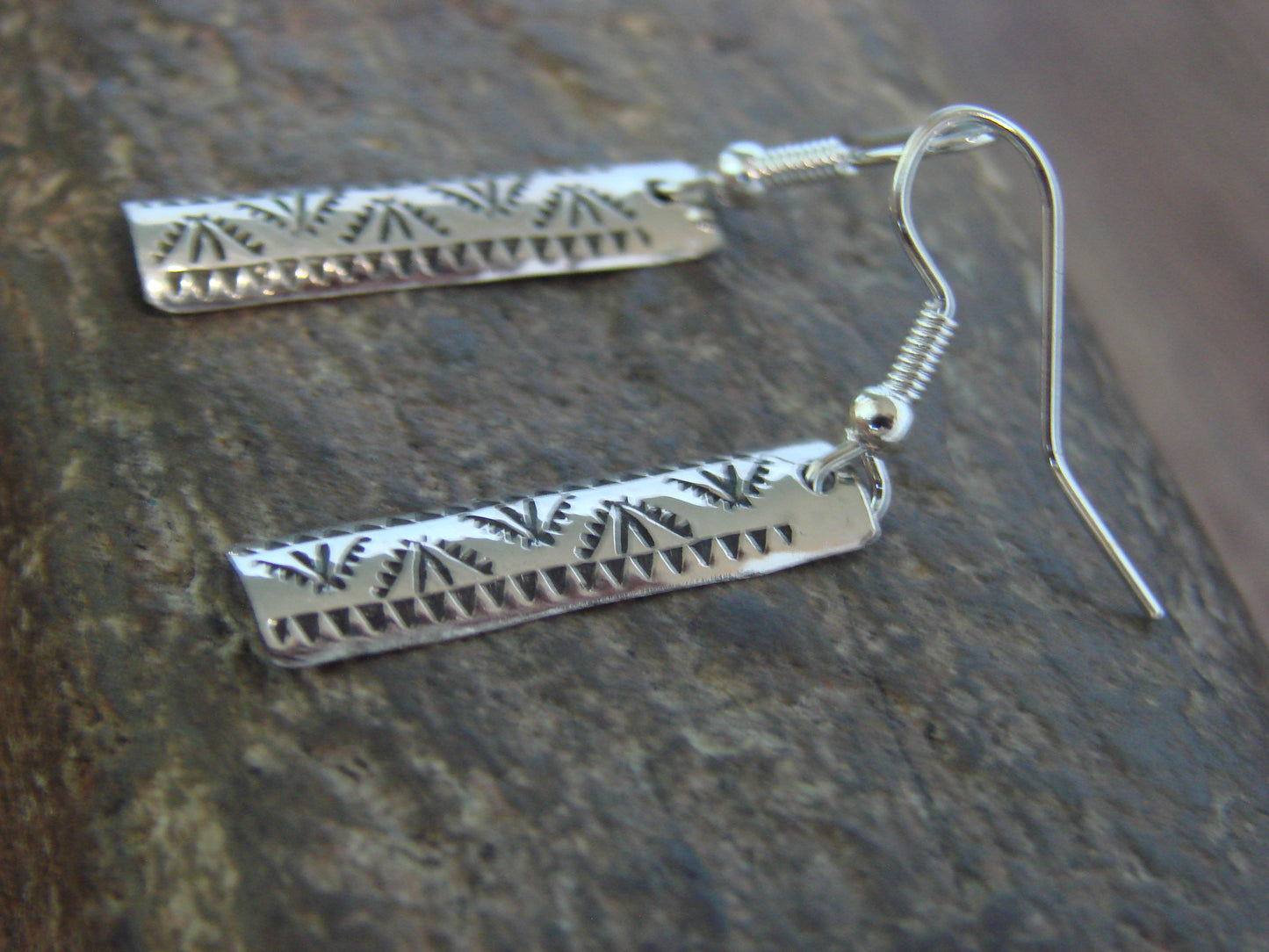 Native American Sterling Silver Dangle Earrings by Tahe