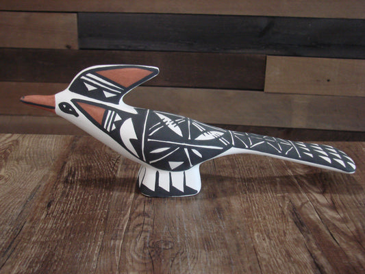 Native American Hand Painted Acoma Road Runner Pottery by Concho