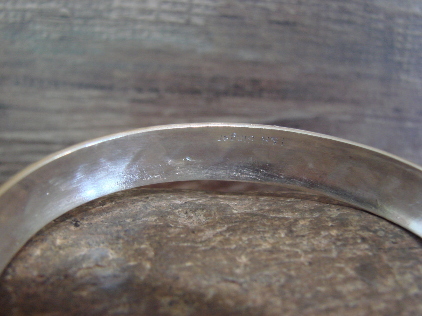 Native American Sterling Silver 3/8" Petroglyph Bracelet by Singer