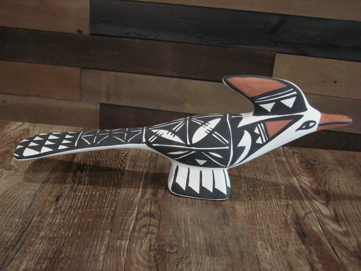 Native American Hand Painted Acoma Road Runner Pottery by Concho