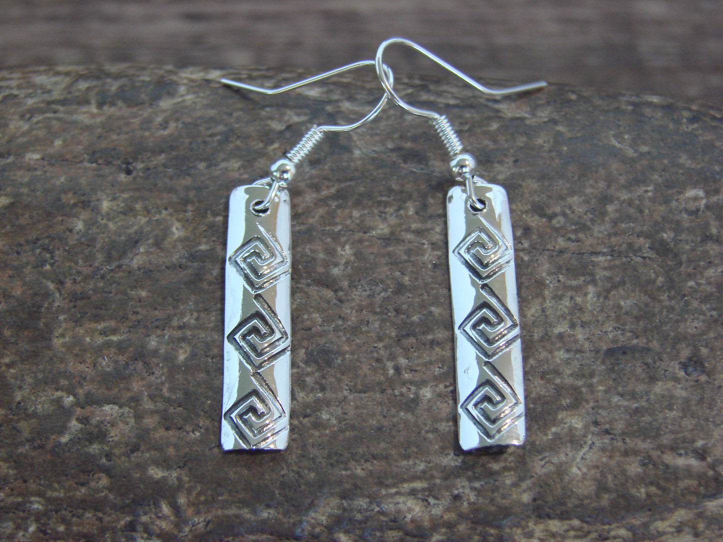 Native American Sterling Silver Dangle Earrings by Tahe