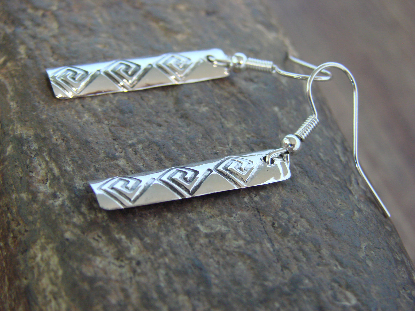 Native American Sterling Silver Dangle Earrings by Tahe