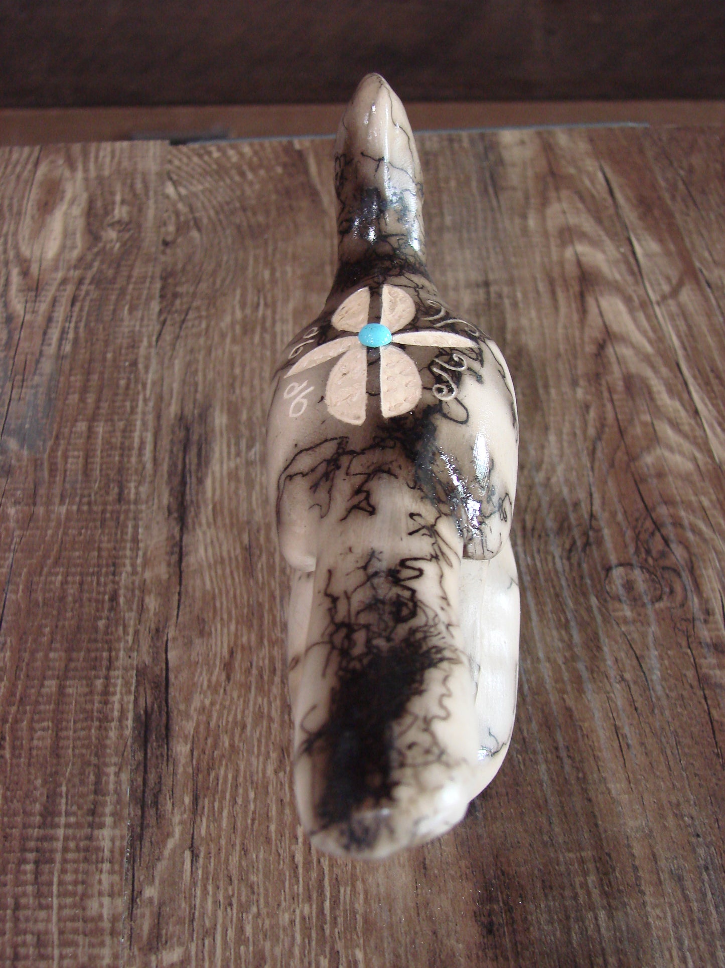 Native American Pottery Horse Hair Road Runner Sculpture by Vail