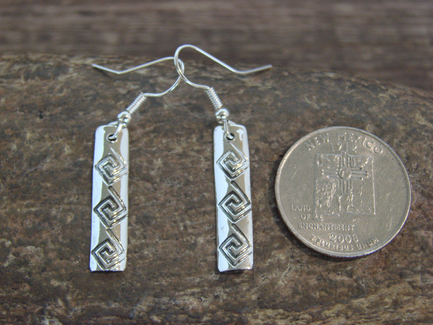 Native American Sterling Silver Dangle Earrings by Tahe