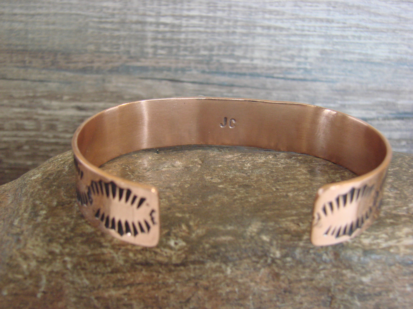 Native American Copper & Onyx Bracelet by Cleveland