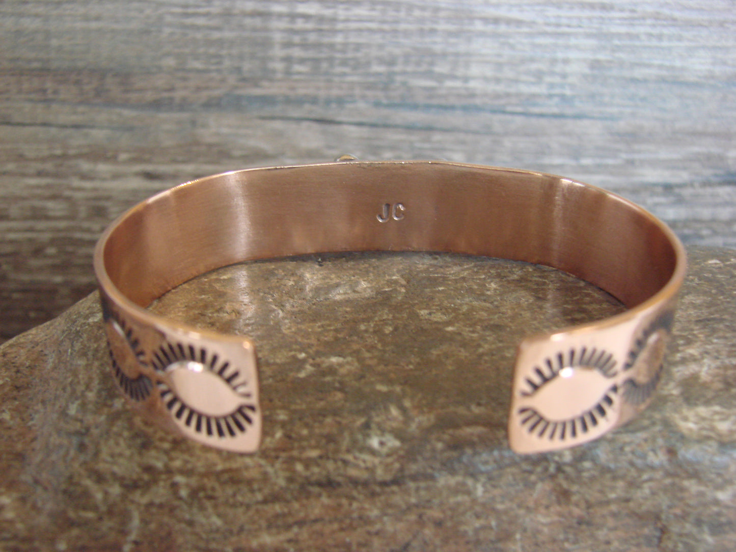 Native American Copper & Onyx Bracelet by Cleveland