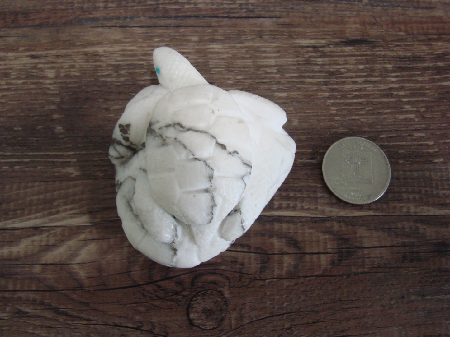 Native American Zuni Hand Carved Turtle Marble Fetish- Coble