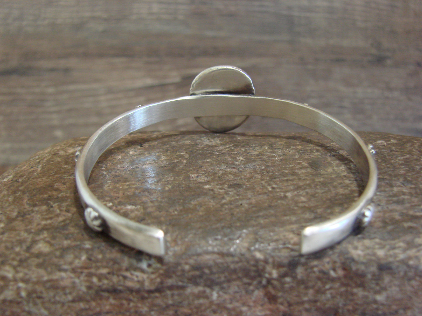 Native American Sterling Silver & Sonoran Turquoise Bracelet Signed SY