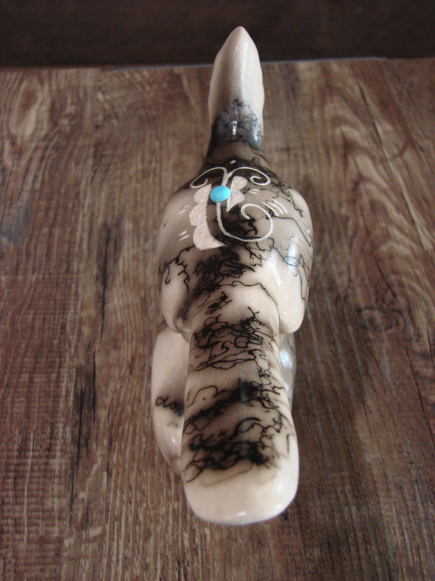 Native American Pottery Horse Hair Road Runner Sculpture by Vail
