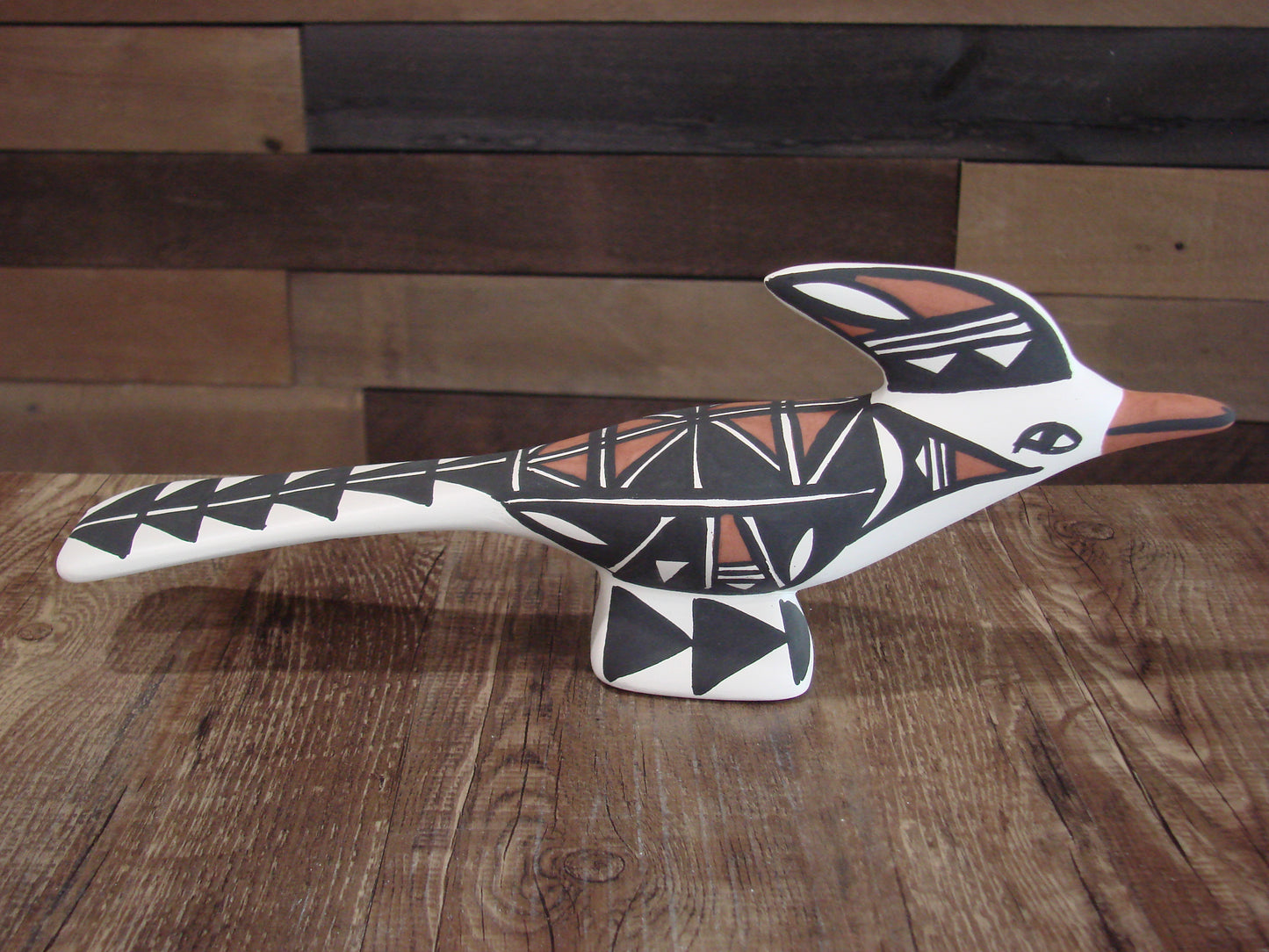 Native American Hand Painted Acoma Road Runner Pottery by Concho