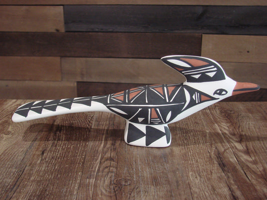 Native American Hand Painted Acoma Road Runner Pottery by Concho