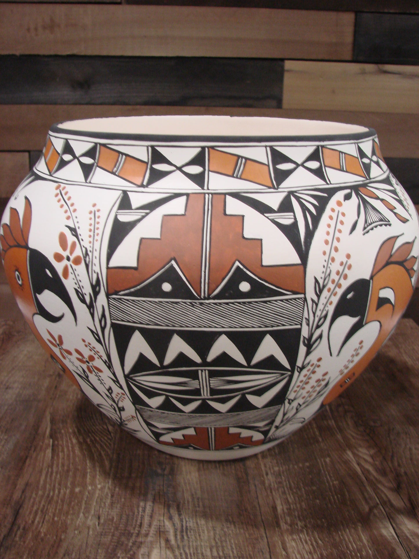 Native American Acoma Fine Line Hand Painted Pottery by R. Trujillo