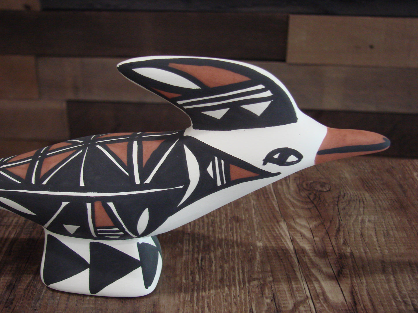 Native American Hand Painted Acoma Road Runner Pottery by Concho