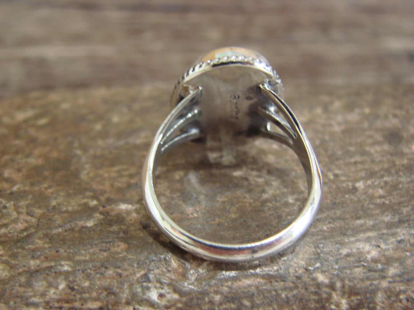 Native American Sterling Silver & Sonoran Turquoise Ring by Saunders - Size 7.5