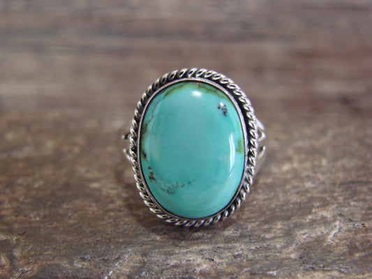 Native American Sterling Silver & Sonoran Turquoise Ring by Saunders - Size 7