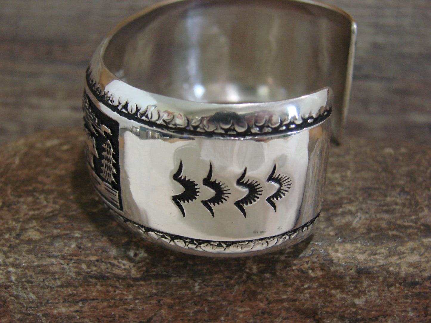 Native American Sterling Silver Bear Bracelet by Singer