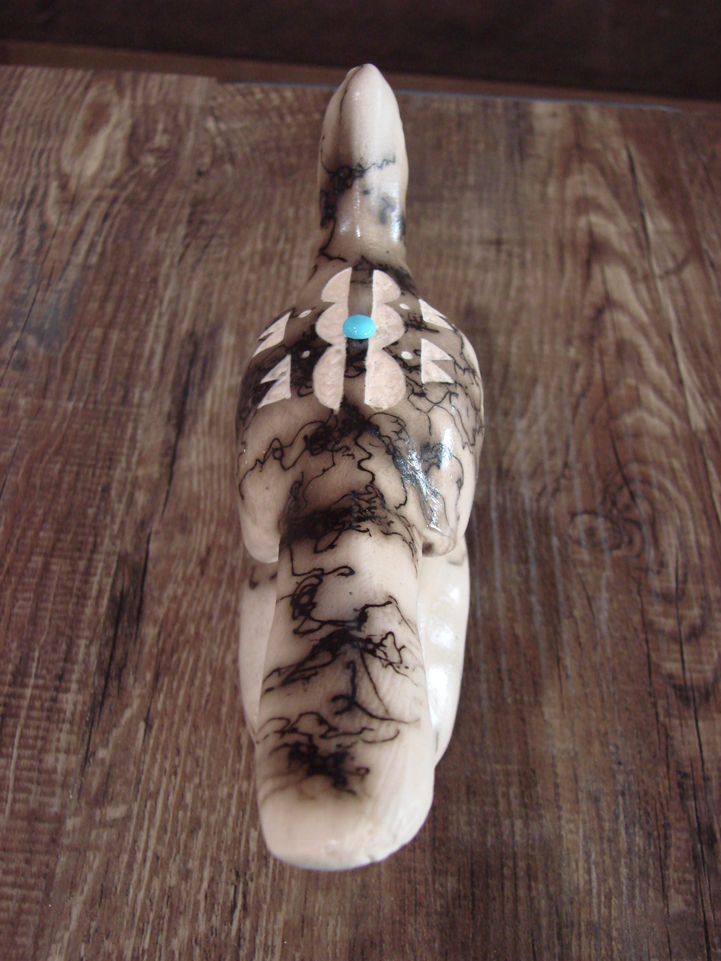 Native American Pottery Horse Hair Road Runner Sculpture by Vail