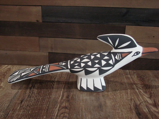 Native American Hand Painted Acoma Road Runner Pottery by Concho