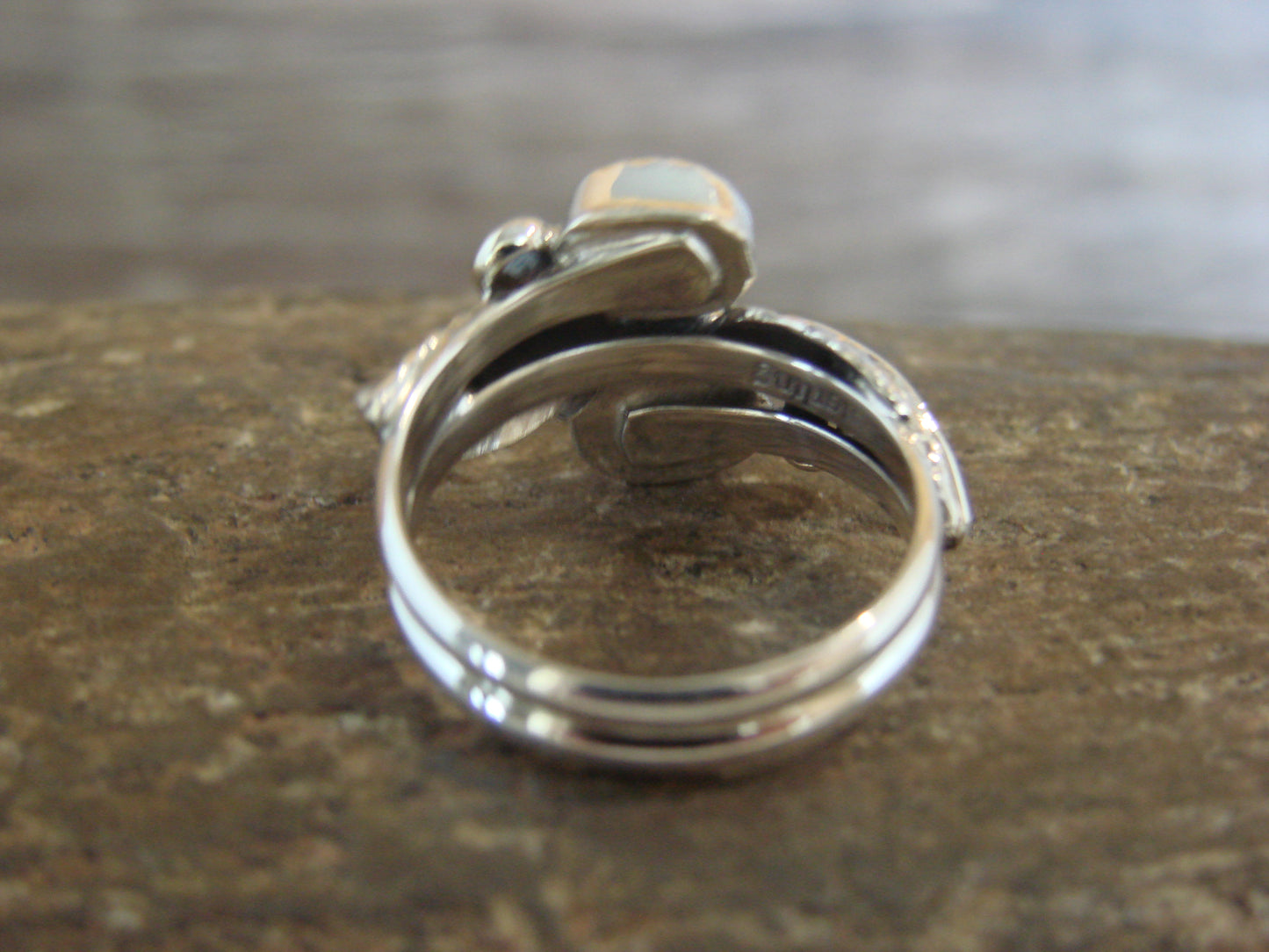 Native American Sterling Silver & Purple Spiny Oyster Ring - Yazzie - Size 7