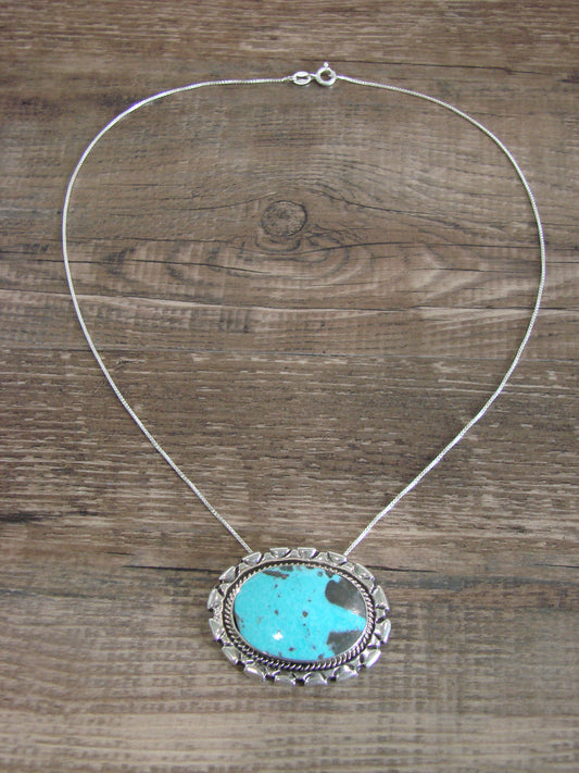 Native American Sterling Silver & Turquoise Necklace by Begay