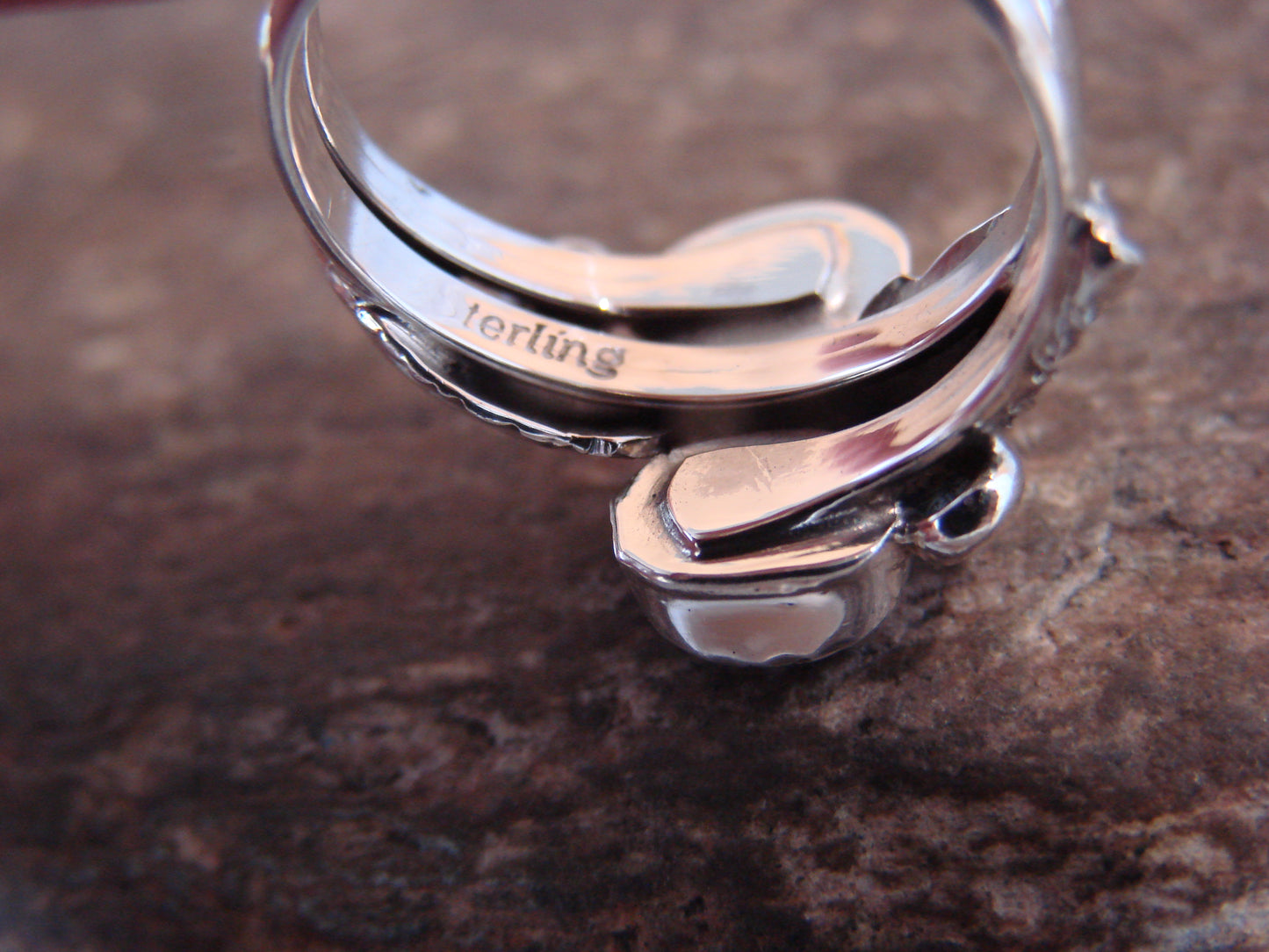 Native American Sterling Silver & Purple Spiny Oyster Ring - Yazzie - Size 6.5