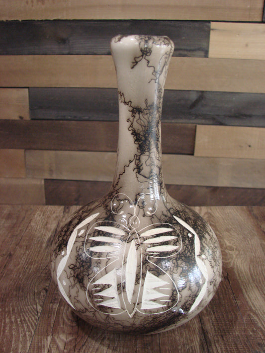 Native American Navajo Indian Horse Hair Pottery by T Vail
