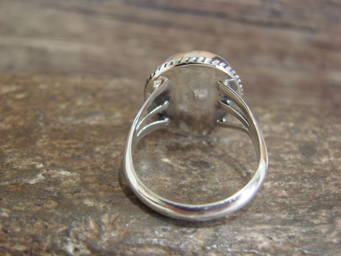 Native American Sterling Silver & Sonoran Turquoise Ring by Saunders - Size 7
