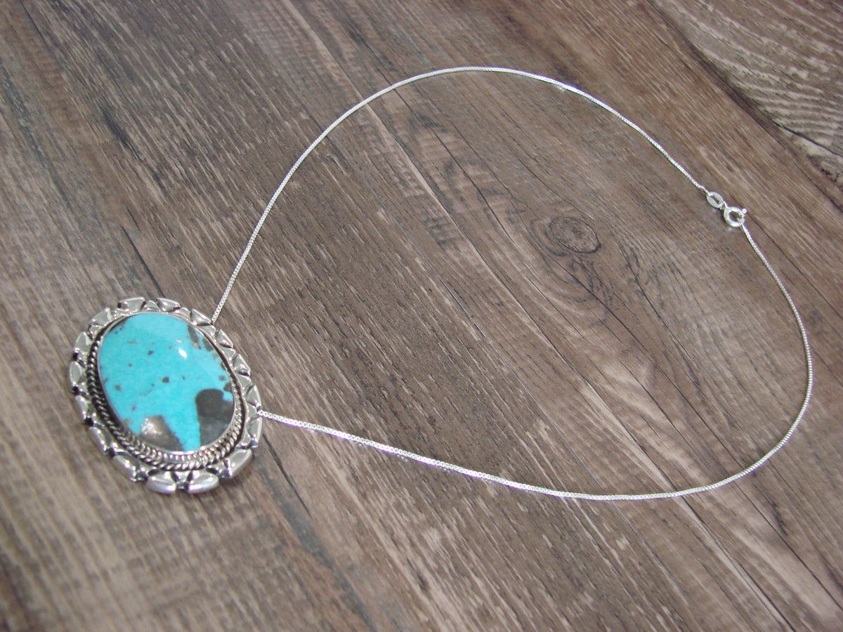 Native American Sterling Silver & Turquoise Necklace by Begay