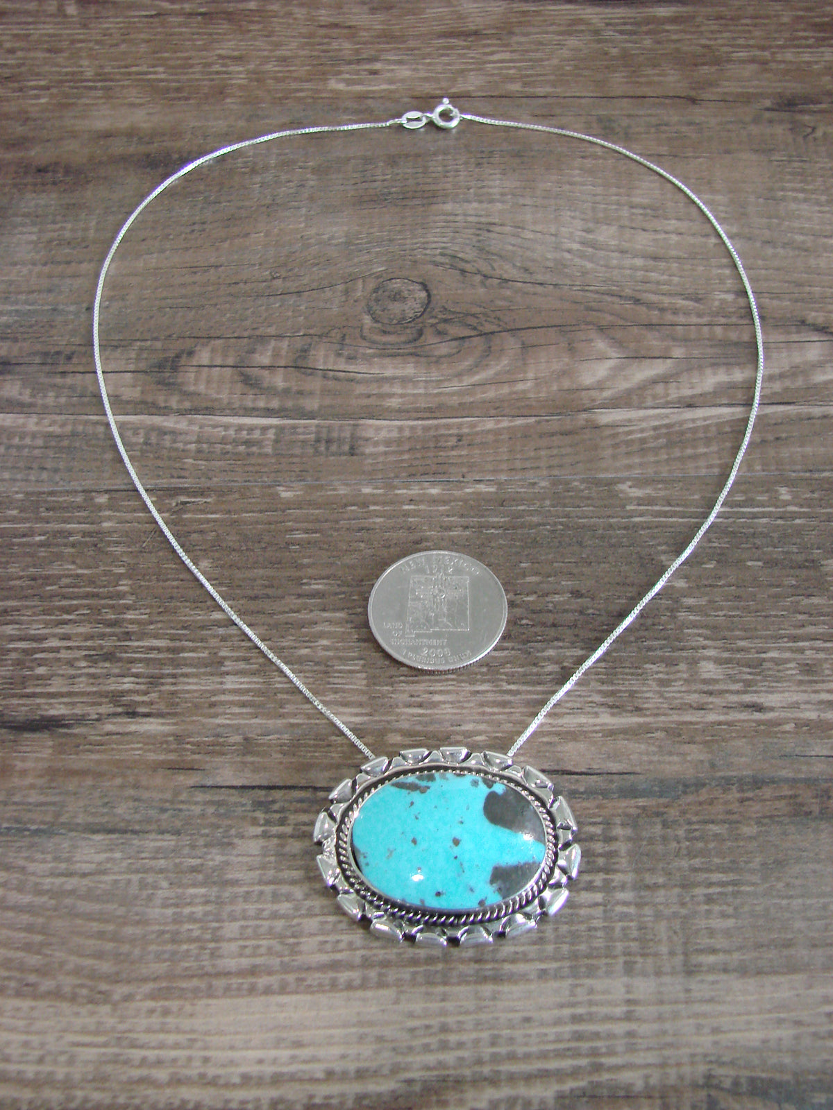 Native American Sterling Silver & Turquoise Necklace by Begay