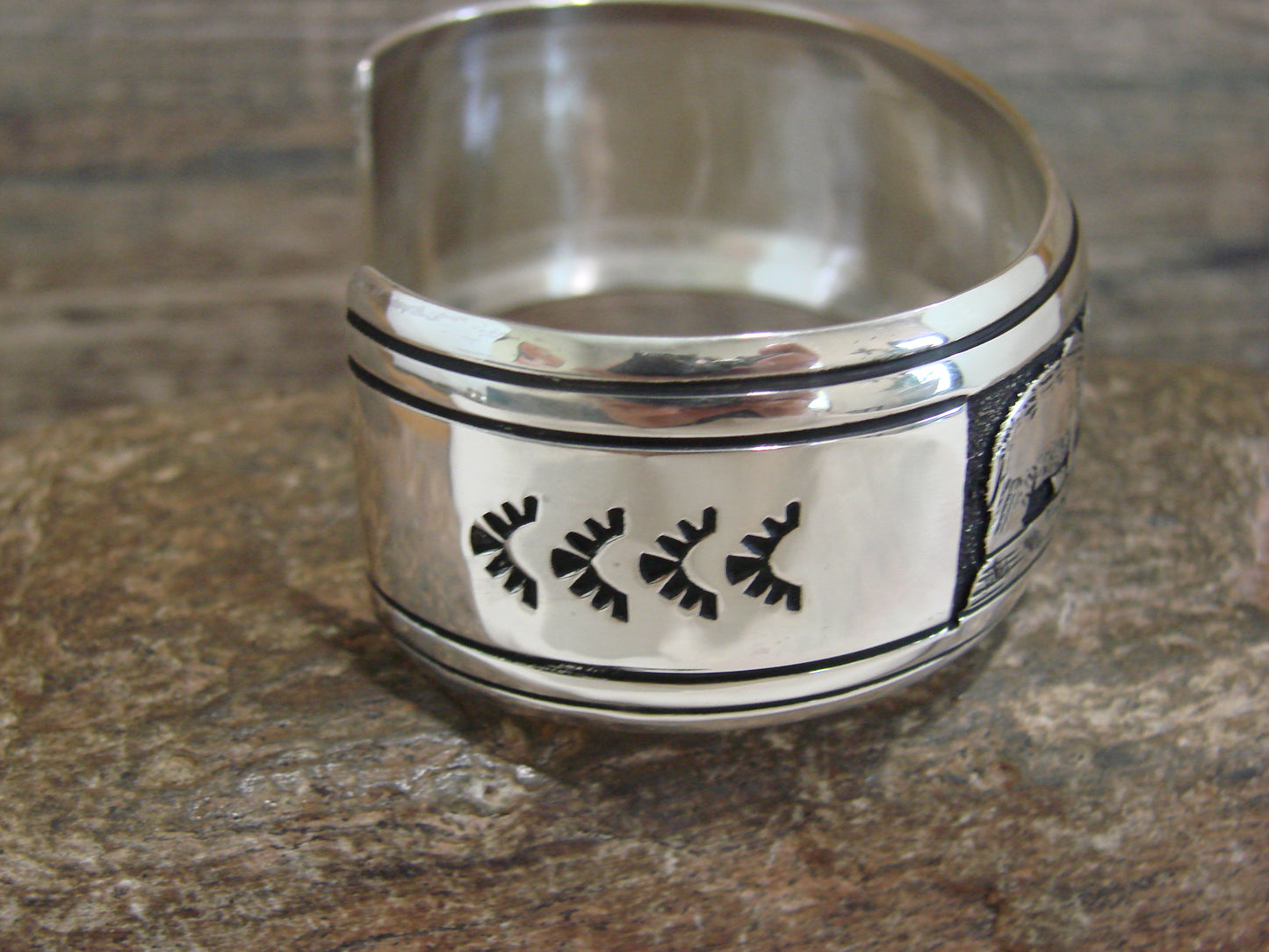 Native American Sterling Silver Bear Bracelet by Singer