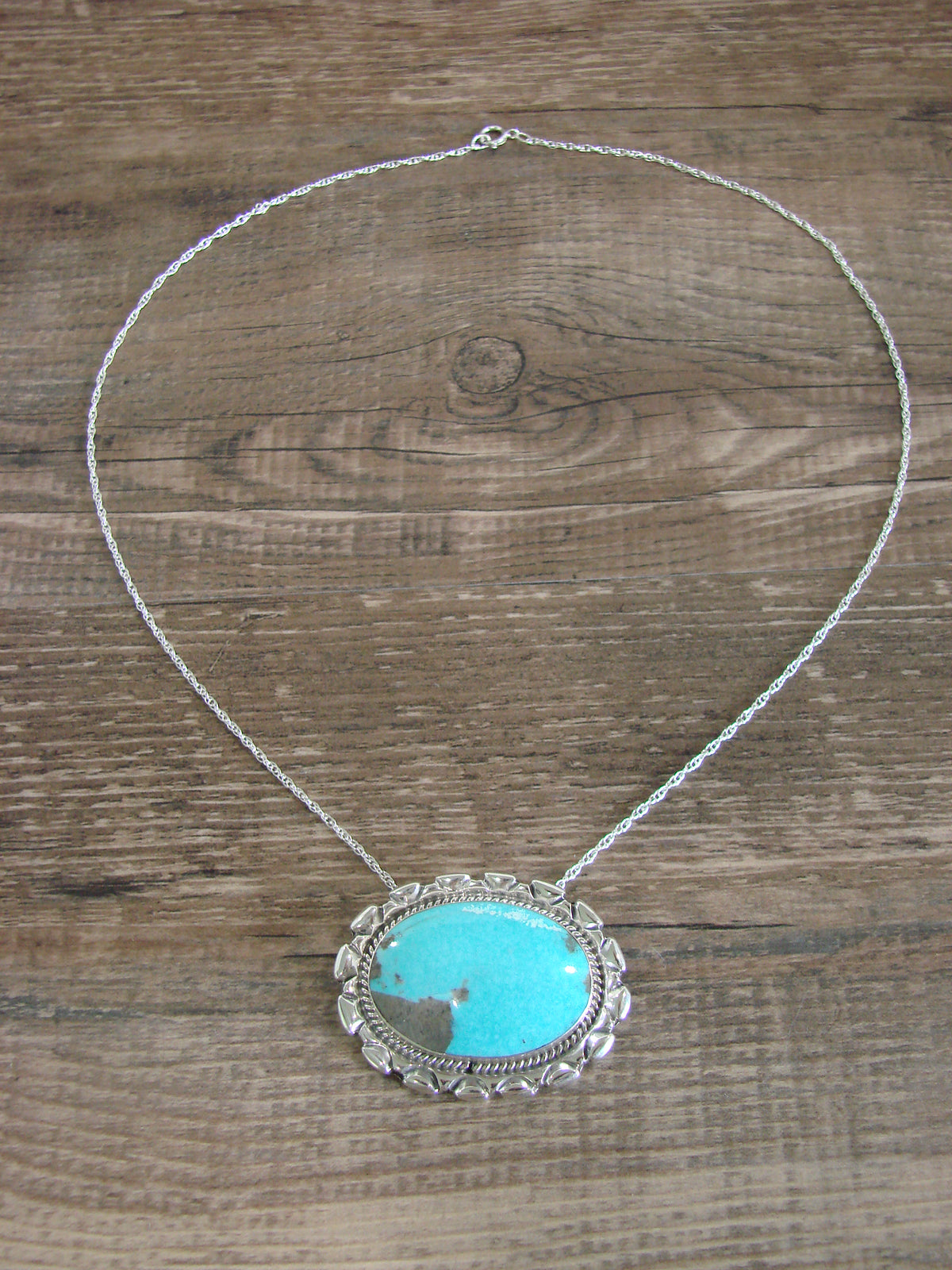 Native American Sterling Silver & Turquoise Necklace by Begay