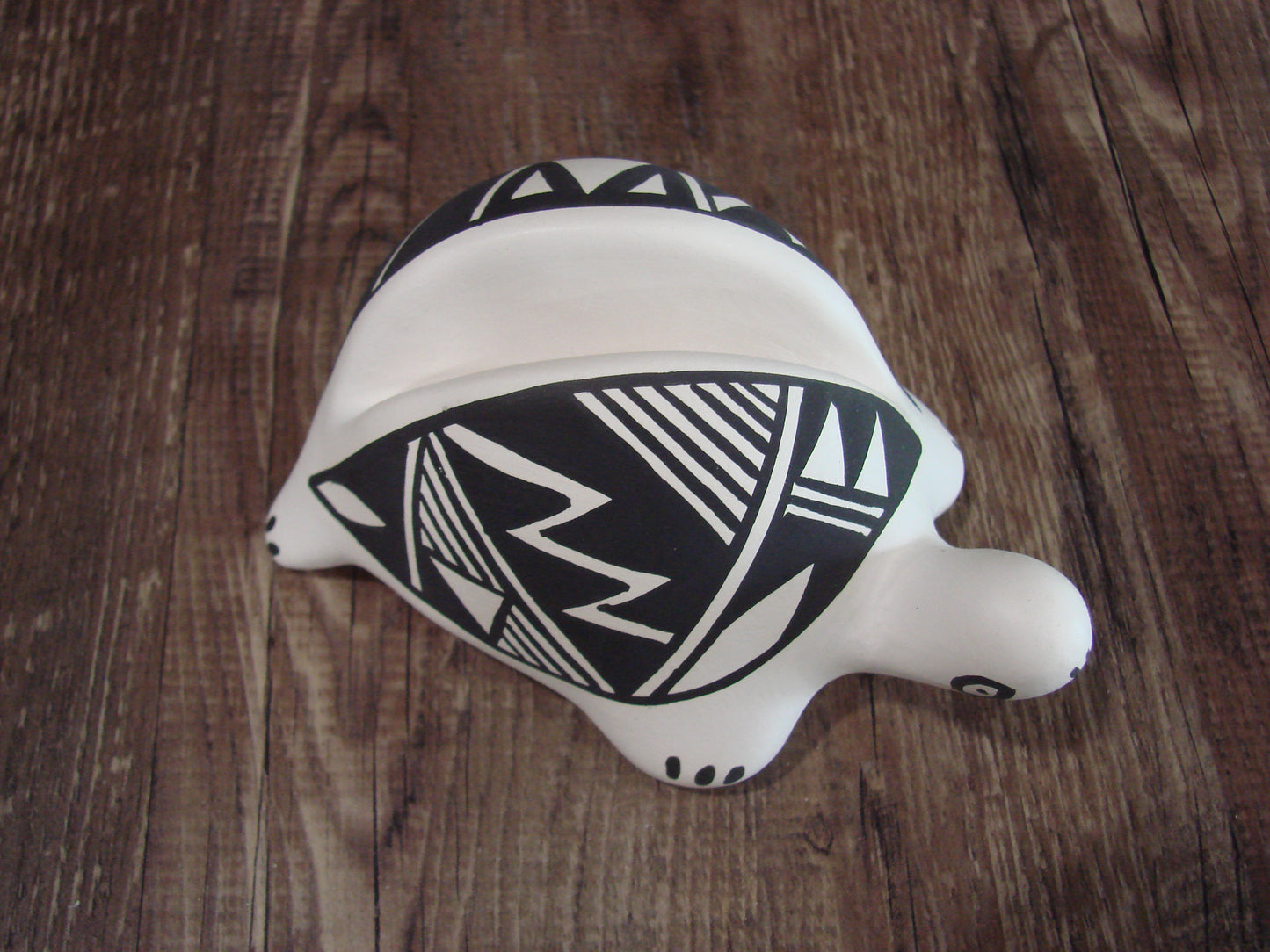 Native American Hand Painted Acoma Turtle Card Holder Pottery by Concho