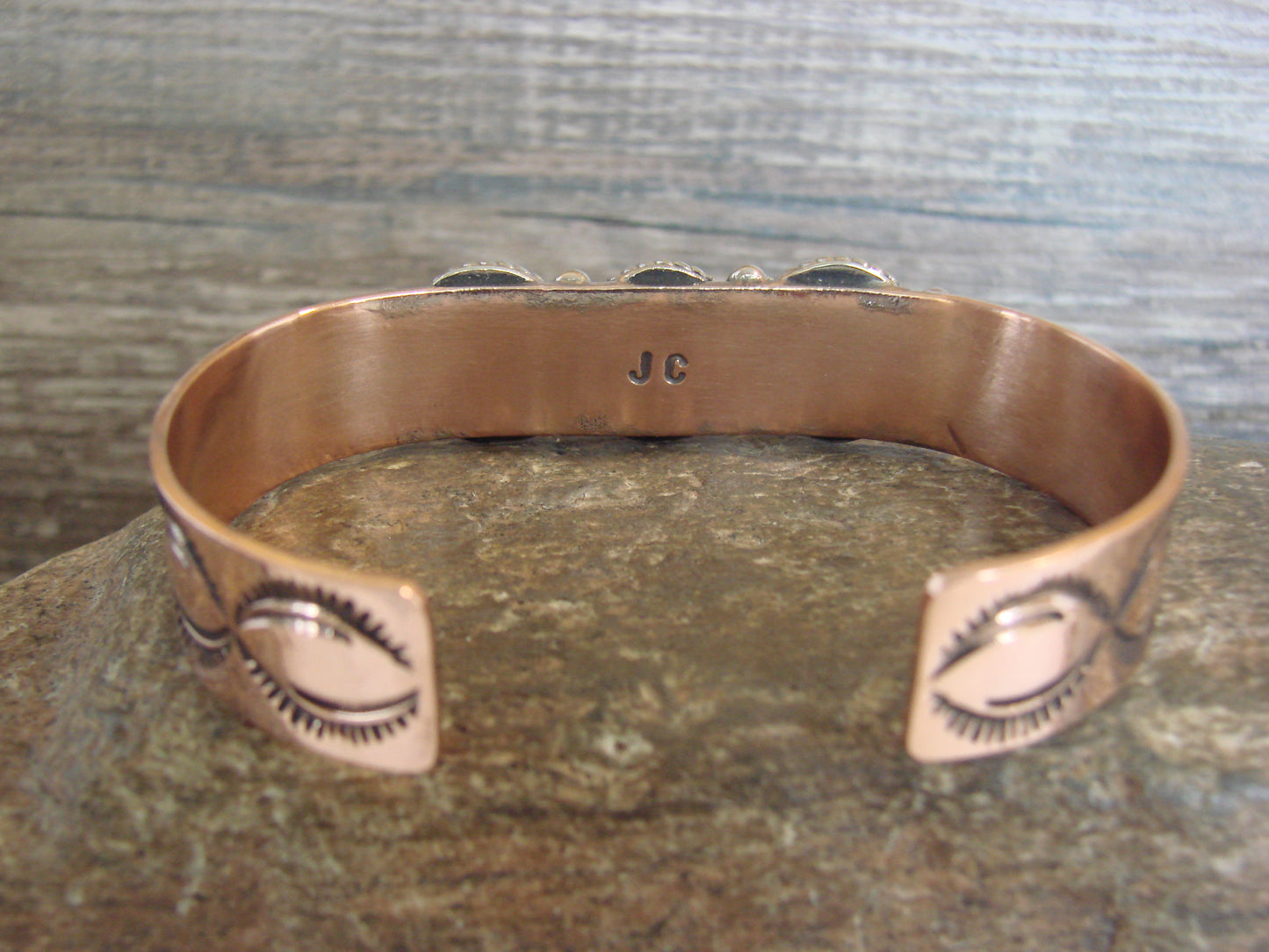Native American Copper & Coral Bracelet by Cleveland