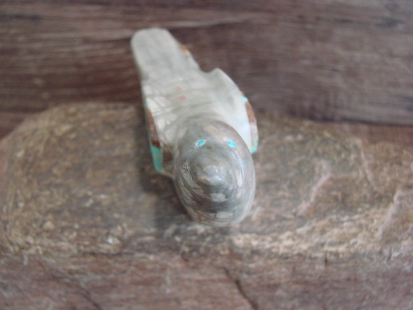 Native American Zuni Indian Stone Marble Bird Fetish by Leekya
