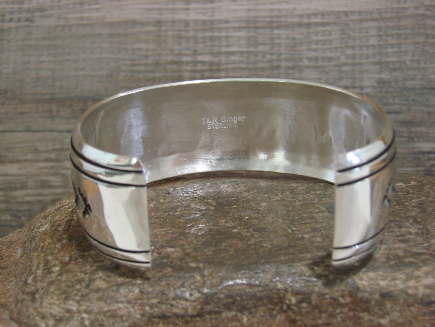 Native American Sterling Silver Bear Bracelet by Singer
