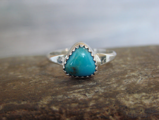 Native American Sterling Silver & Turquoise Ring by Smith - Size 6.5