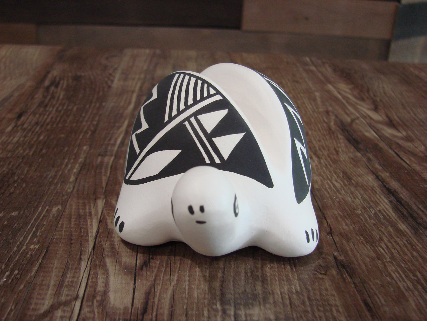 Native American Hand Painted Acoma Turtle Card Holder Pottery by Concho