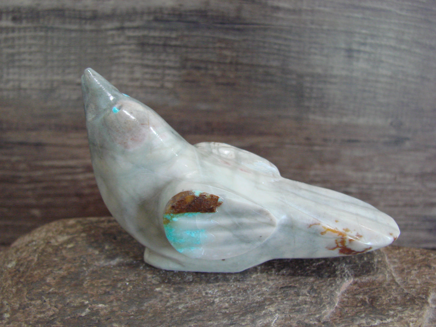 Native American Zuni Indian Stone Marble Bird Fetish by Leekya