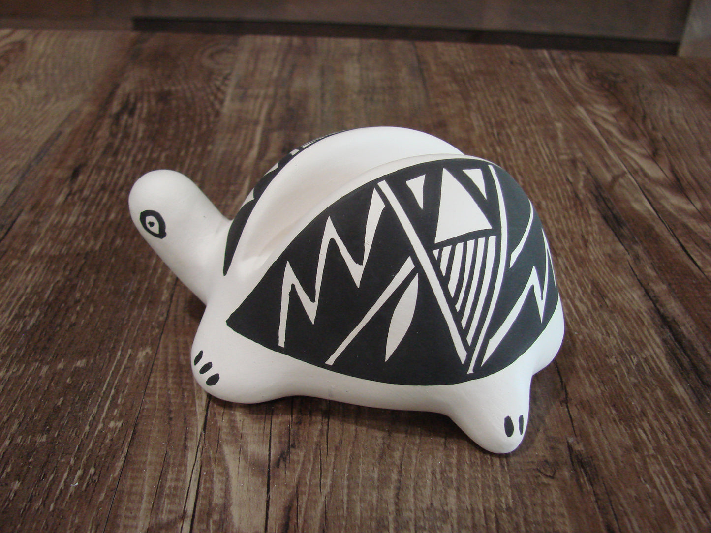 Native American Hand Painted Acoma Turtle Card Holder Pottery by Concho
