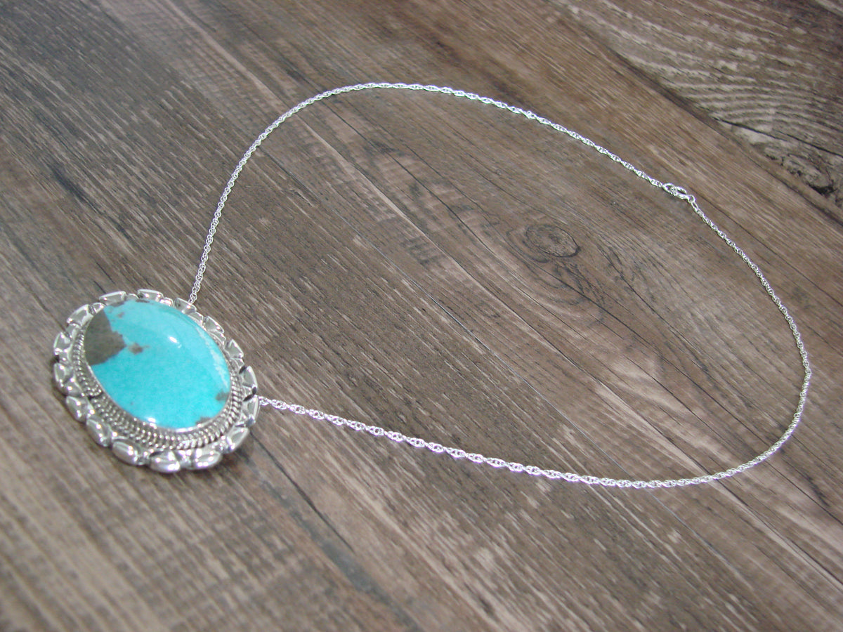Native American Sterling Silver & Turquoise Necklace by Begay