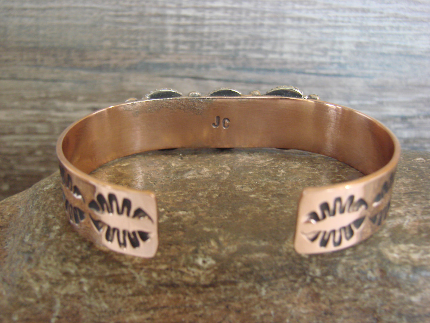 Native American Copper & Coral Bracelet by Cleveland