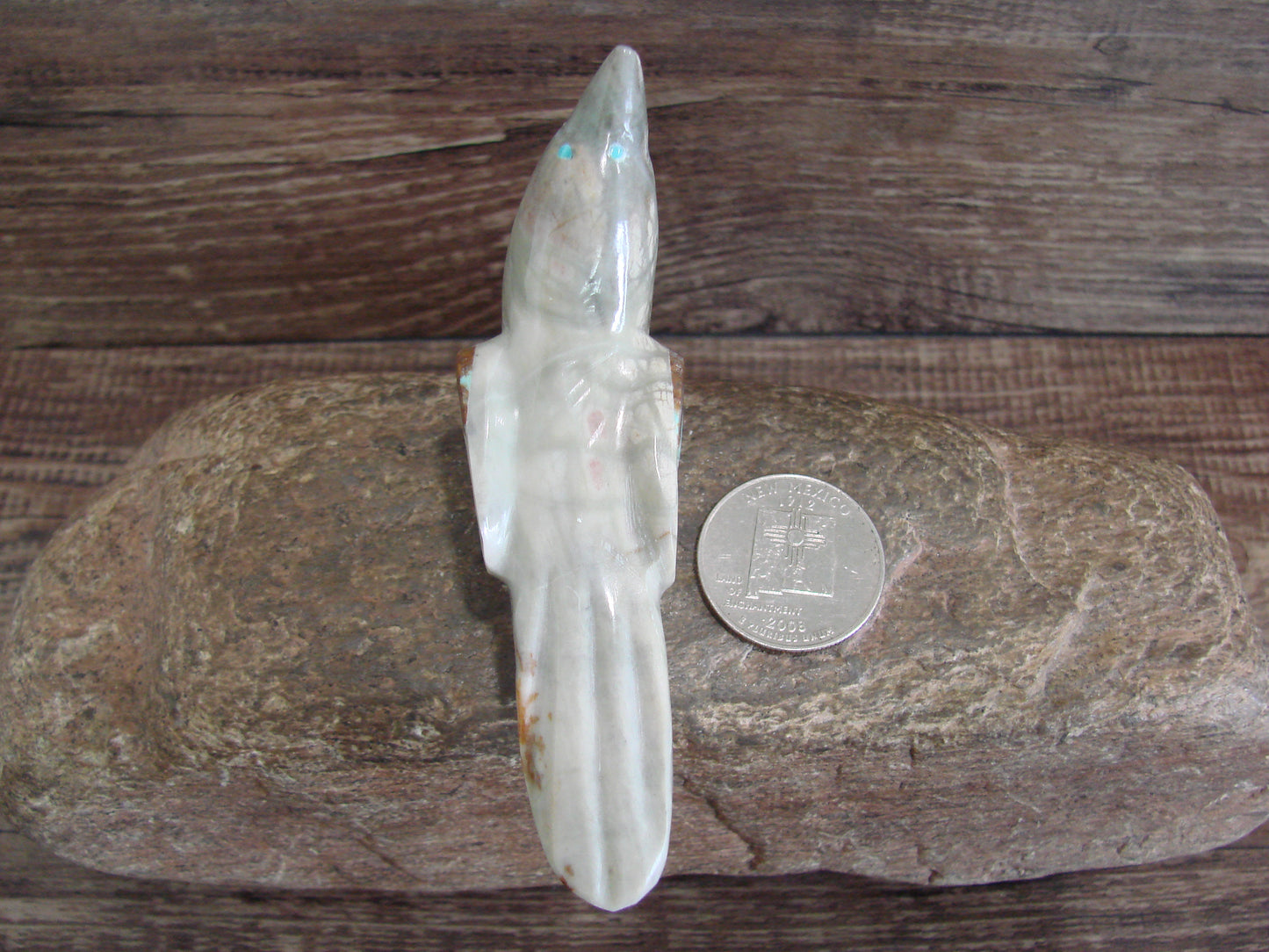 Native American Zuni Indian Stone Marble Bird Fetish by Leekya