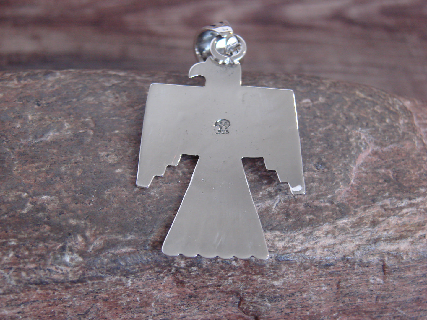 Native American Sterling Silver & Turquoise Thunderbird Pendant by Belin