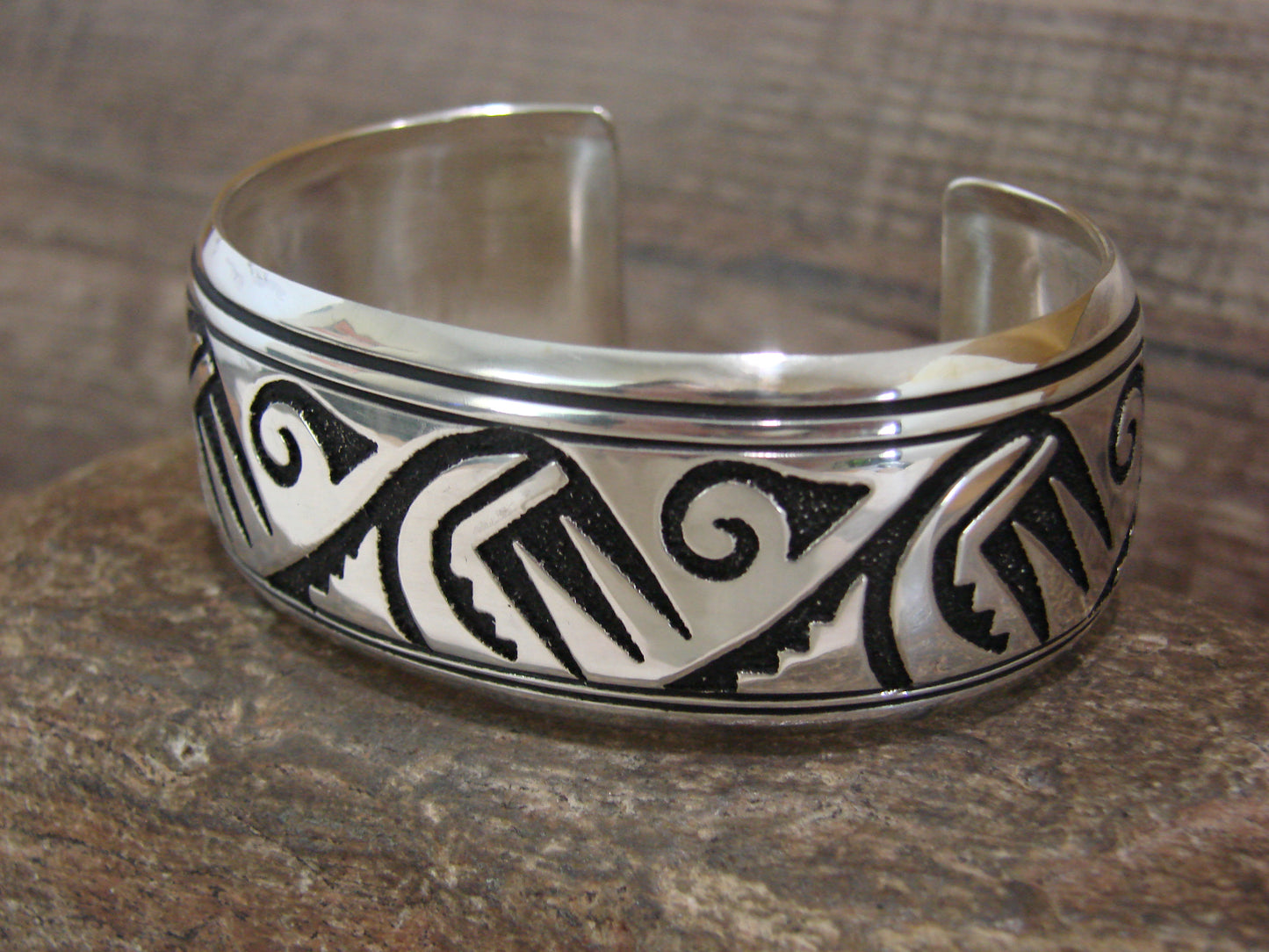 Native American Sterling Silver Petroglyph Bracelet by Singer