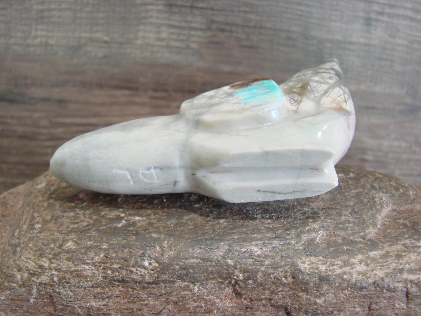 Native American Zuni Indian Stone Marble Bird Fetish by Leekya