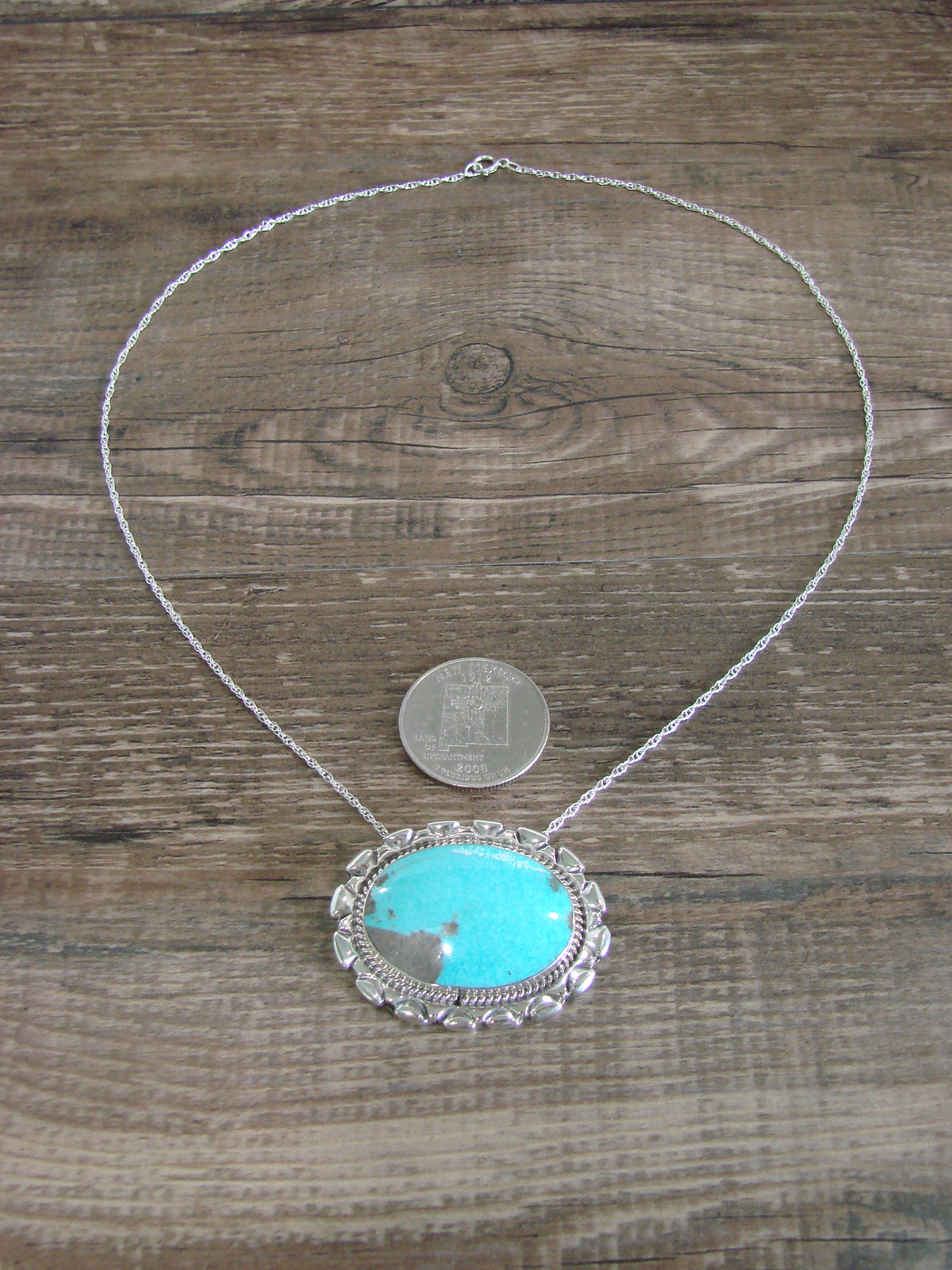 Native American Sterling Silver & Turquoise Necklace by Begay